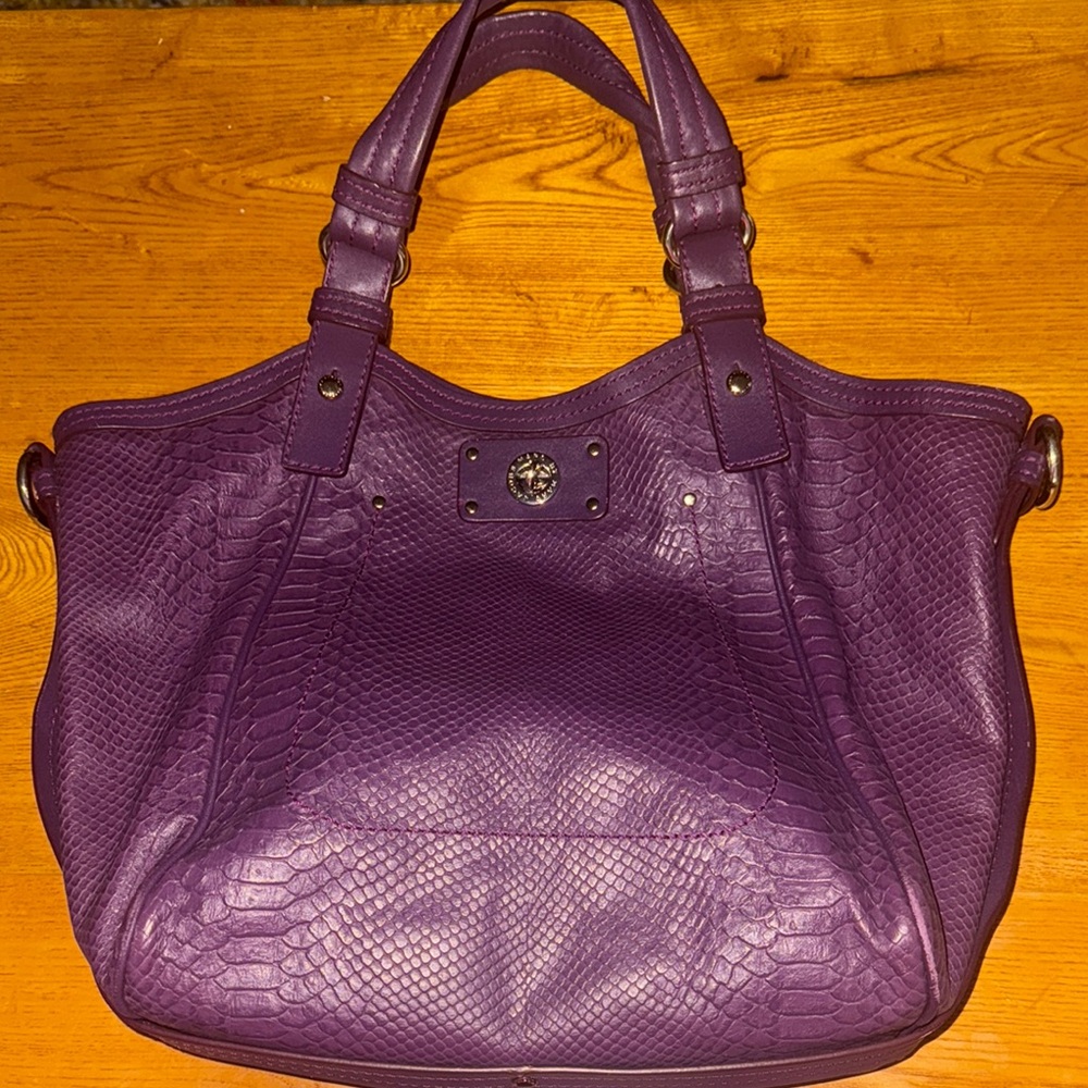 Marc Jacobs Purple Textured Leather Tote